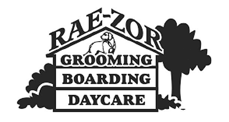 Logo for Rae-Zor, in Sanford, NC. Offers services in pet grooming, boarding and daycare.