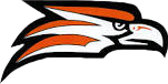 Logo for Guilford High School. Features an orange and white flacon outlined in black.