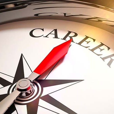 A compass spindle points to the word "Career" as if it were point North.